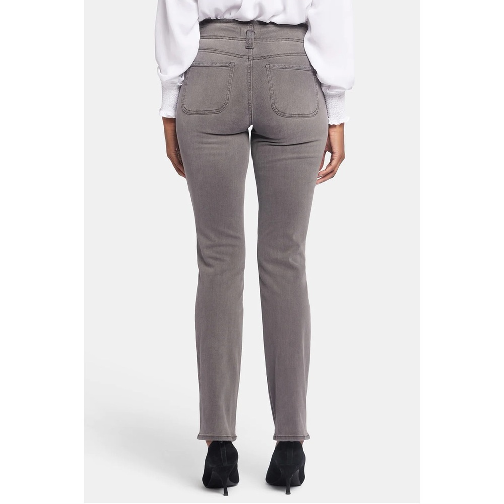NYDJ | Marilyn Straight Lift X Tuck Technology Grey Wash Denim Stretchy Jeans - Picture 3 of 15